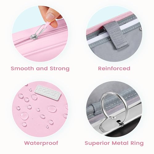 Sooez Zipper Binder Bag, 1 Inch Binders 3 Ring O-Ring, 5-Tab Dividers Expanding File Folder, 500-Sheet Capacity Three Ring Binder, Organizer Storage for Student School Classroom Supplies, Gray - color: Gray