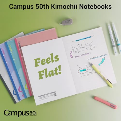 KOKUYO Composition Notebooks, 5 Pack Campus Semi-B5 Comp Book with Dot A 7mm Ruled, 30 Sheets, School Lined Notebook 50th Anniversary Edition, Journal Notebook for Women Work Study Note Taking - color: 50th Anni.