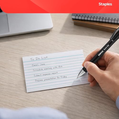 Staples Index Cards, 4" x 6", Lined, White, Acid‑Free, Micro‑Perforated, 150 Cards – Tear‑Off Ruled Cards for Notes & Projects - style: 3 Pack
