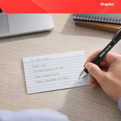Staples Index Cards, 4" x 6", Lined, White, Acid‑Free, Micro‑Perforated, 150 Cards – Tear‑Off Ruled Cards for Notes & Projects - style: 3 Pack