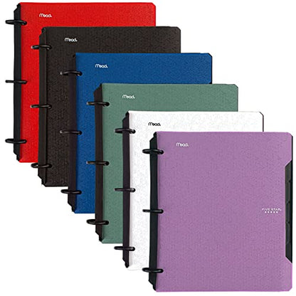 Five Star Flex Refillable Notebook + Study App, College Ruled Paper, 1 Inch TechLock Rings, Pockets, Tabs and Dividers, 200 Sheet Capacity, Color Will Vary (29328)