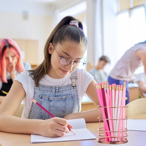 24 Pcs Round Pencils with Eraser 2 HB Cute Pencils Bulk for School Graphite Wood Color Unsharpened Pencil for Drawing Sketching Wedding School Teacher Supplies Student Reward(Light Pink) - color: Light Pink