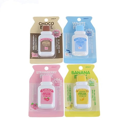 4PCS Cute Milk Bottle Style Correction Tape Office School Supplies (Random Color)