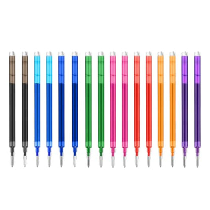 0.5 mm Erasable Gel Ink Pen Refills Compatible with Frixion Friction, 8 Colors Smooth Writing Multicolor Retractable Fine Point Pen Refill for School Office Home Art Drawing Writing and Planner (16)