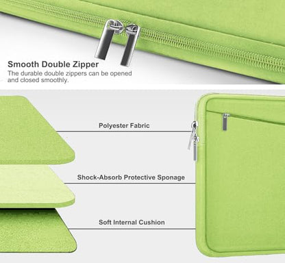 Laptop Case 15.6 inch, Slim Computer Carrying Bag Protective Cover Briefcase with Front Pocket, Durable Laptop Cover for 15-16 Inch HP, Dell, Lenovo, Asus, Notebook, Light Green - color: Light Green, size: 15.6 Inch