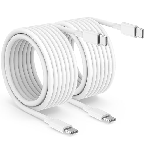 2pack 10ft USB C to C Cable, 60W Type C to Type C Fast Charging Cord for iPhone 17 16 15 Pro, Pro Max, Plus, iPad Pro, MacBook Air 13 inch, iPad Pro, Air, for Samsung Galaxy S25 and More - color: White, size: 10FT