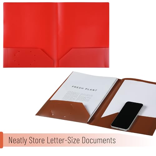 Mr. Pen- Plastic Folders with Pockets, 5 pcs | Aesthetic File Folder with Business Card Slot, 2-Pocket Folder, Back to School, Office, Filing Supplies - color: Vibrant Autumn, size: 5 Pack