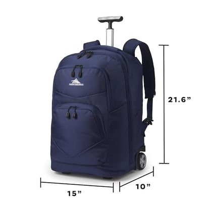 High Sierra Freewheel Pro Wheeled Backpack with 360 Degree Reflectivity, Adjustable Handle, Large Main Compartment, and Laptop Sleeve, Aquamarine