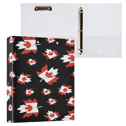 Canada Flag Canadian Maple Leaf 3-Ring Binder,1.5 Inch D-Ring Organizer Folder Clipboard Binder for Work Office School - color: Coloe8