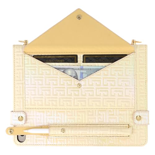 Shiny Case for iPad mini 5/4/3/2/1, Mini 7.9" Handbag Case, Techcircle Iridescent PU Leather Folio Envelope Pocket Stand Cover with Hand Strap+Shoulder Strap+Pencil Holder+Card Slots, Shiny Yellow - color: 03 Shiny Cream Yellow, size: iPad Mini 5/4/3/2/1