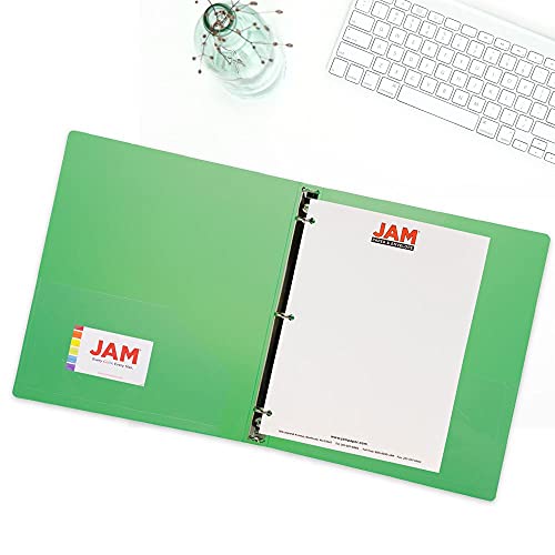 JAM PAPER Plastic 0.75 inch Binder - Green 3 Ring Binder - Sold Individually - color: Green, size: 0.75 inch