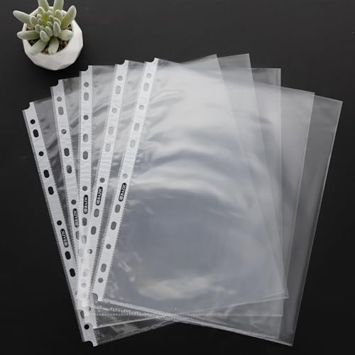 BAZIC Sheet Protectors Economy, Fit 8.5x11 Inch Paper, 11 Hole Clear Plastic Sleeves Ring Binder Sheets, Archival Safe (10/Pack), 1-Pack | letter size, economy weight top-loading sheet protectors, acid-free poly, Fit 3-ring binders, Clear front and back,
