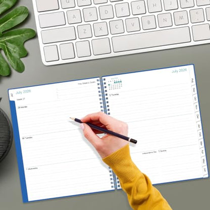 2026-2027 Planner - Planner 2026-2027 from July 2026 to June 2027 with 12 Monthly Tabs, Flexible Cover, Inner Pocket, 8.5" x 11", Blue - color: Blue, size: 8.5" x 11"