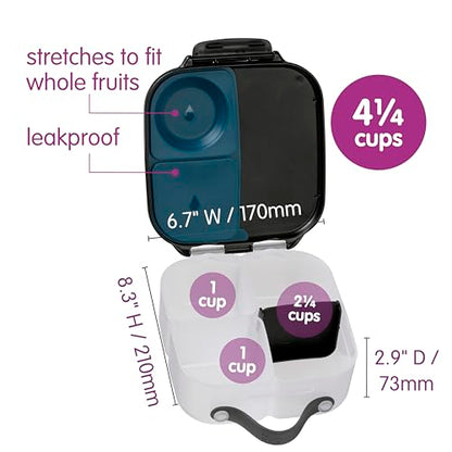b.box Mini Lunch Box Kids | 4.25 Cup Leak Proof Bento Box for Kids Ages 3+ | 3 Compartment Snack Containers, School Lunch Container, Dishwasher Safe, BPA-Free, PFAS-Free - Night Vision - color: Night Vision, size: 1-pack
