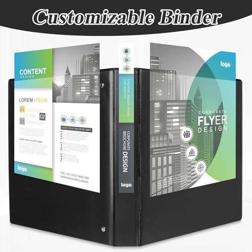 CIXILDTS 1-inch 3 Ring Binder Fit US Letter Size Paper, 1" Slant D Ring Binders, Presentation View Binder with 2 Pocekts, 12-Pack,Black - color: Black, size: 1", style: 12-Pack
