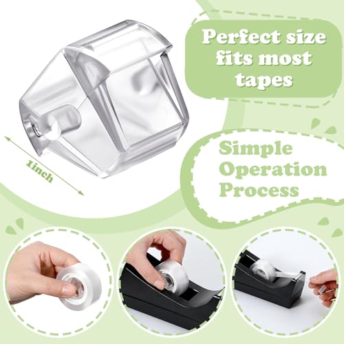 12 Pcs Tape Dispenser Core Tape Dispenser Replacement Core Small Plastic Allocator Roll Insert for Office Home Supplies Accessories(White)