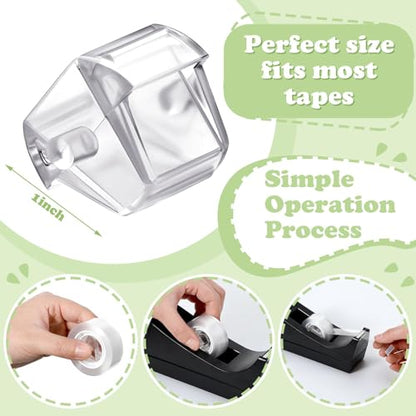 12 Pcs Tape Dispenser Core Tape Dispenser Replacement Core Small Plastic Allocator Roll Insert for Office Home Supplies Accessories(White)