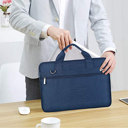 Voova Laptop Bag 17 17.3 Inch, 360° Protective Laptop Case Sleeve with Shoulder Strap Compatible with 17-18 Inch Lenovo Asus Acer Dell Hp, Waterproof Computer Bag Slim Briefcase for Men Women, Blue - color: Blue, size: 17-17.3 inch