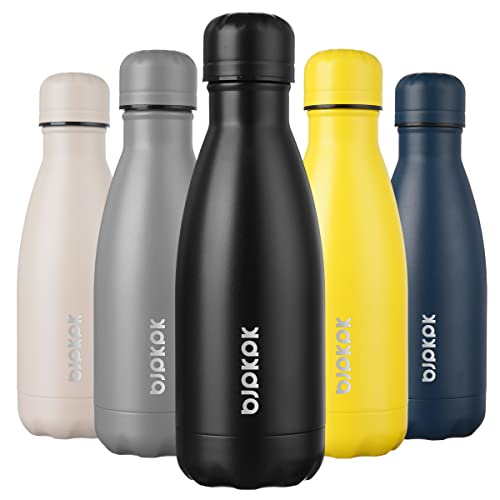 BJPKPK 12oz Water Bottles Stainless Steel Insulated Water Bottle Keep Cold And Hot,Midnight Black - color: A-Midnight black, size: 12 Ounces
