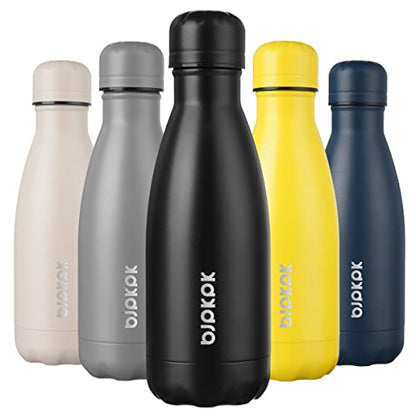 BJPKPK 12oz Water Bottles Stainless Steel Insulated Water Bottle Keep Cold And Hot,Midnight Black - color: A-Midnight black, size: 12 Ounces