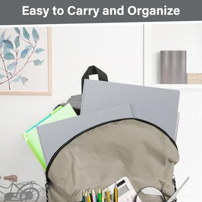 12-Pack Plastic Pockets with Prongs, 2-Pocket Folders with 3 Fasteners, Holds 8.5" x 11" Paper, Silvery - color: Silver, size: 12-Pack