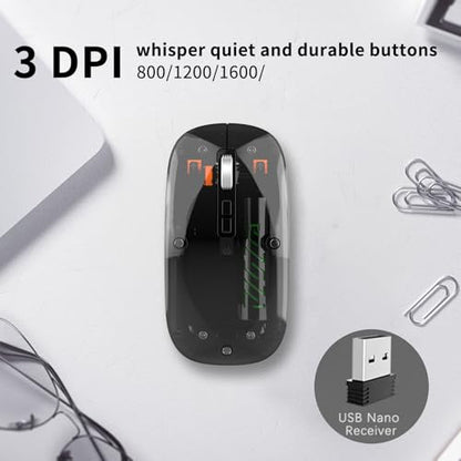 Foldable & Folding Wireless Keyboard Set Combo for iPad, Transparent Bluetooth Typepad & Mouse, Compatible with iOS, Windows, Android, Smartphones, Laptops, etc.