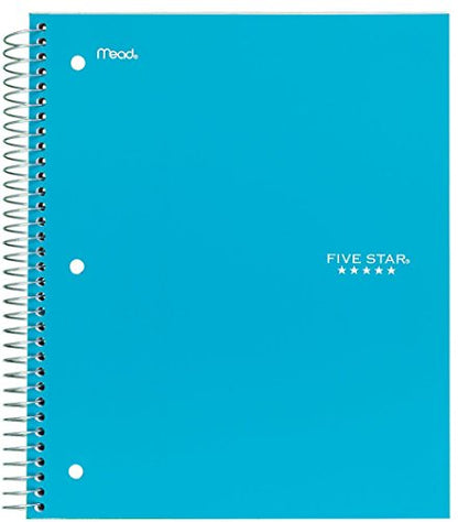Five Star Wirebound Notebook, College Ruled, 1 Subject, 100 Sheets, 1 Notebook, Assorted Colors (Pack of 4)