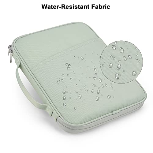 Tablet Sleeve 9-11", Fits iPad Pro 11" M5/M4, Slim Case Friendly | Water-repellent nylon, padded; fits Samsung Galaxy Tab S9/S8; pockets for charger & earbuds — 7 oz, commute & travel ready. - color: Green-Updated Version, size: 9-11