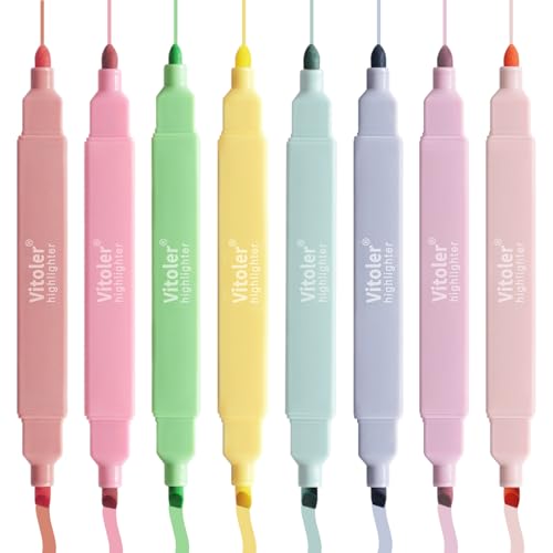 Piochoo Highlighters,8Pcs Highlighters Assorted Colors,Chisel Tip Bible Pens,Pastel Markers for Journaling Planner Notes Graduation Gifts - color: Morandi Colors D