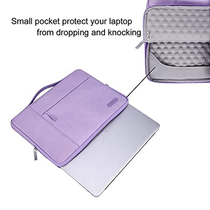 MOSISO Laptop Case 13.3 inch, 13.3 inch Laptop Sleeve with Handle | Compatible with MacBook Air/Pro 13/Pro 14, HP Dell ASUS Lenovo, Polyester Multifunctional Computer Bag, Purple - color: Purple, size: 13.3 inch