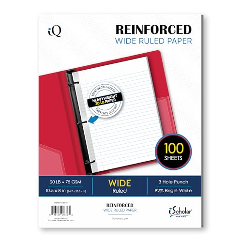 iScholar Reinforced Notebook Filler Paper (83110) - style: Wide Ruled