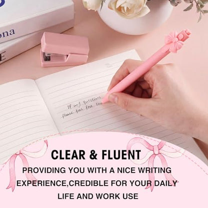 Fulmoon 50 Pcs Pink Bow Pens Coquette Ballpoint Pen Bulk Cute Writing Pens Black Ink Retractable for Birthday Baby Shower Bridal Shower Wedding Tea Party Office School Supplies (Light Pink, Bow) - color: Light Pink, size: 1 Count (Pack of 50)