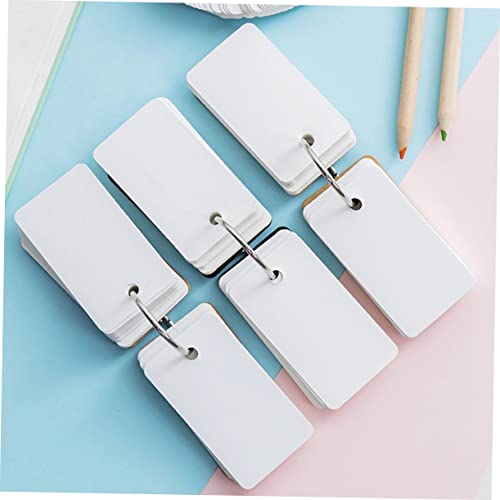 Operitacx 4Pcs Binding Ring Blank Cards Thick Memo Card Notepads Kraft Cover Portable for Students and Learning Activities - size: 7.00X4.00X3.00CM