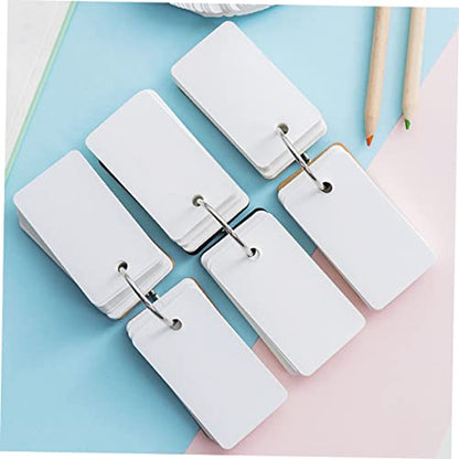 Operitacx 4Pcs Binding Ring Blank Cards Thick Memo Card Notepads Kraft Cover Portable for Students and Learning Activities - size: 7.00X4.00X3.00CM