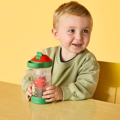 The First Years Sip & See Holiday Bluey Toddler Water Bottle - Includes Floating Charm - Spill Proof Toddler Cup with Straw - Dishwasher Safe with Flip Top Straw Cover - 13 Oz - style: Bluey Christmas