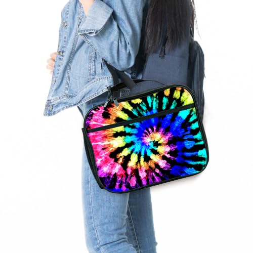 Tie Dye Lunch Box Insulated Reusable Lunch Bag Tote Cooler for Women Men Boy Girl School Work Office Picnic - color: Tie Dye