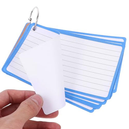 OSALADI Lined Flash Cards with Ring 60 Colored Ruled Index Cards Per Book Thickened Blank Note Supply for Office Study 2pcs Total 120 Sheets