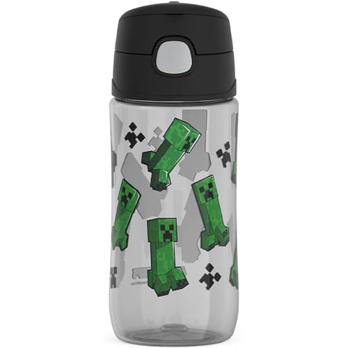THERMOS FUNTAINER 16 Ounce Plastic Hydration Bottle with Spout, MINECRAFT - color: Minecraft