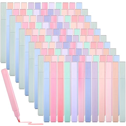 MAQUITA 120 Pcs Bible Highlighters with Soft Cute Aesthetic No Bleed Highlighter Chisel Tip Pastel 12 Assorted Color Marker for School Bible Study Journaling Supplies (Soft Color)