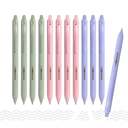 12-Pack Erasable Gel Pens, 0.5mm Fine Tip, Quick Dry Blue Ink, Easily Erase, Smooth Writing, No Smudge, Click Design - Perfect for Journaling, Note-taking, Work, School, Study, and Gift Giving - style: blue ink