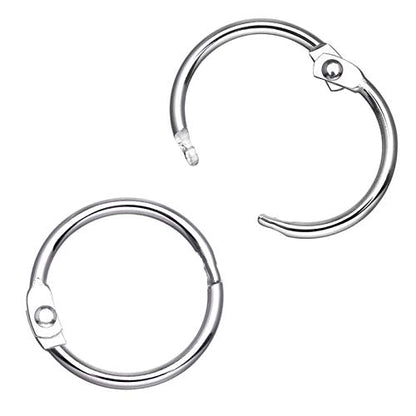 Antner 100Pcs Loose Leaf Binder Rings, 0.75" Diameter, Nickel Plated Metal Book Paper Rings Clips Keychain Keyrings for Index Cards, Flashcards, Notebooks, Photos, Scrapbooks, Home Office Supplies - size: 0.75 Inch-100 Pieces