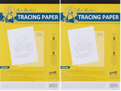 Aunt Martha's 8.5-Inch by 12-Inch Tracing Paper, 50-Sheet (Pack of 2) - size: 9-x-12-Inch (Pack of 2)