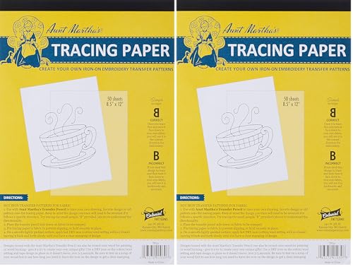 Aunt Martha's 8.5-Inch by 12-Inch Tracing Paper, 50-Sheet (Pack of 2) - size: 9-x-12-Inch (Pack of 2)