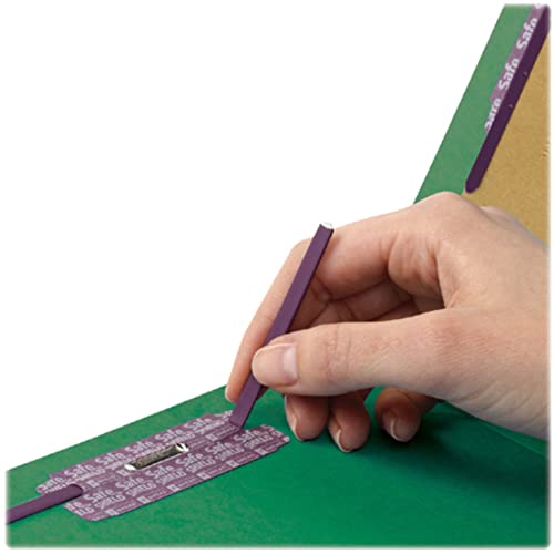 Smead Pressboard Classification File Folder with SafeSHIELD Fasteners, 1 Divider, 2" Expansion, Letter Size, Green, 10 per Box (13733) (Pack of 1) - color: Green