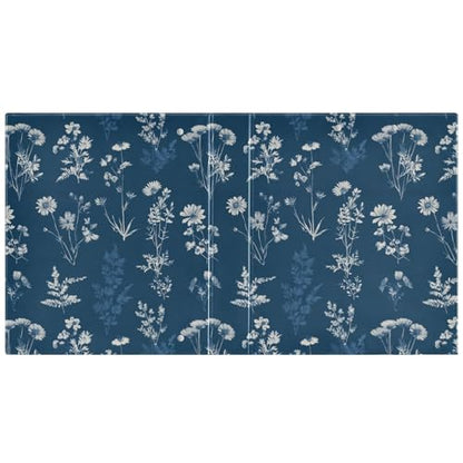 Navy Blue Retro Botanical Flower Binder 3 Ring 1.5 Inch Binder with Clipboard&Pockets, Hardcover Binders Heavy Duty Large File Folder for Office School Supplies - Holds 200 Sheets - color: Navy Blue Botanical Flower, size: 1 Pack-12.4x10.63in