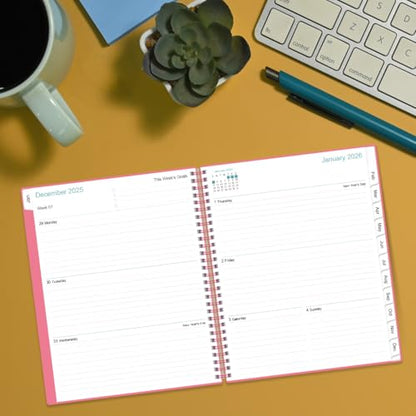 2026 Planner - Planner 2026 from January 2026 to December 2026 with 12 Monthly Tabs, Flexible Cover, Inner Pocket, 8.5" x 11", Pink - color: Pink, size: 8.5" x 11"