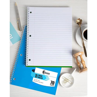 Rosmonde 1000 Packs (Pallet) 1 Subject Notebooks, Wide Ruled, Pallet of Notebooks, 70 Sheets (140 pages), 8 x 10-1/2", Spiral Notebook Bulk, Bulk Spiral Notebooks for School & Office, 4-7 Days Transit - size: 1000 Pack | Express Pallet, style: 1 Subject -