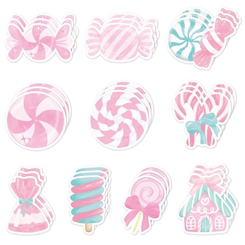 Xqumoi 30 Pack Christmas Pink Candy Sticky Notes - Xmas Sweet Lollipop Self Sticky Notepads Self-Adhesive Writing Memo Pads Office School Supplies Birthday Party Favors Gift Goodies Bag Fillers - style: Christmas (Candy)