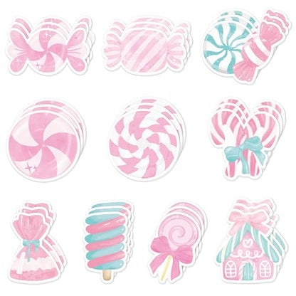 Xqumoi 30 Pack Christmas Pink Candy Sticky Notes - Xmas Sweet Lollipop Self Sticky Notepads Self-Adhesive Writing Memo Pads Office School Supplies Birthday Party Favors Gift Goodies Bag Fillers - style: Christmas (Candy)