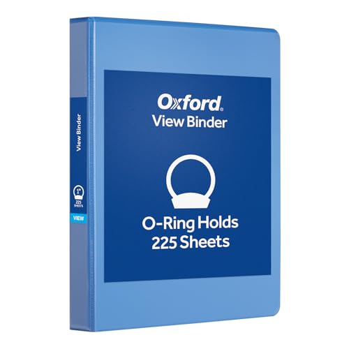 Oxford 1 Inch Binder, Durable 3 Ring 1 Inch with View Cover, XtraLife Hinge, Non-Stick PVC-Free, Blue, 225-Sheet Capacity, Single Binder (1017670) - color: Blue, size: 1 Inch